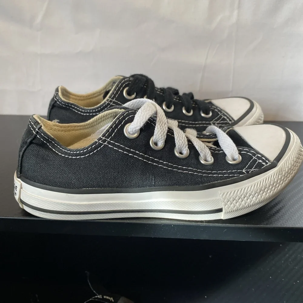 Converse All Star Chuck Taylor Kids Canvas‎ Shoes Low Top Black Boys Size 11